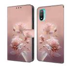 For Motorola Moto E20 Fresh Painted Leather Phone Case(Ceramic Flowers) - 1