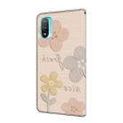 For Motorola Moto E20 Fresh Painted Leather Phone Case(Beige Flowers) - 3