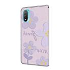 For Motorola Moto E20 Fresh Painted Leather Phone Case(Dark Purple Flowers) - 3