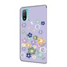 For Motorola Moto E20 Fresh Painted Leather Phone Case(Purple Floral) - 3