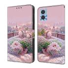 For Motorola Moto E22 Fresh Painted Leather Phone Case(Garden) - 1