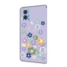 For Motorola Moto E22 Fresh Painted Leather Phone Case(Purple Floral) - 3