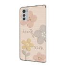 For Motorola Moto E32 Fresh Painted Leather Phone Case(Beige Flowers) - 3