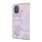 For Motorola Moto G Power 2022 Fresh Painted Leather Phone Case(Dark Purple Flowers) - 3