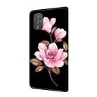 For Motorola Moto G Power 2022 Fresh Painted Leather Phone Case(Black Flowers) - 3