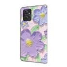 For Motorola Moto G Power 5G 2023 Fresh Painted Leather Phone Case(Oil Painting Purple Flowers) - 3