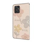 For Motorola Moto G Power 5G 2023 Fresh Painted Leather Phone Case(Beige Flowers) - 3
