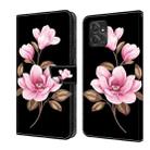 For Motorola Moto G Power 5G 2023 Fresh Painted Leather Phone Case(Black Flowers) - 1