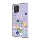 For Motorola Moto G Power 5G 2023 Fresh Painted Leather Phone Case(Purple Floral) - 3