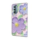 For Motorola Moto G Stylus 5G 2022 Fresh Painted Leather Phone Case(Oil Painting Purple Flowers) - 3