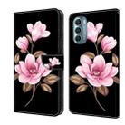 For Motorola Moto G Stylus 5G 2022 Fresh Painted Leather Phone Case(Black Flowers) - 1