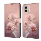 For Motorola Moto G Stylus 5G 2023 Fresh Painted Leather Phone Case(Ceramic Flowers) - 1