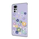 For Motorola Moto G22 Fresh Painted Leather Phone Case(Purple Floral) - 3