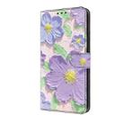 For Motorola Moto G30 Fresh Painted Leather Phone Case(Oil Painting Purple Flowers) - 2