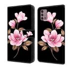 For Motorola Moto G30 Fresh Painted Leather Phone Case(Black Flowers) - 1