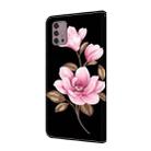 For Motorola Moto G30 Fresh Painted Leather Phone Case(Black Flowers) - 3