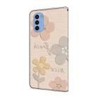 For Motorola Moto G31 Fresh Painted Leather Phone Case(Beige Flowers) - 3