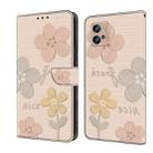 For Motorola Moto G32 Fresh Painted Leather Phone Case(Beige Flowers) - 1