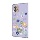 For Motorola Moto G32 Fresh Painted Leather Phone Case(Purple Floral) - 3