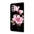 For Motorola Moto G42 Fresh Painted Leather Phone Case(Black Flowers) - 3
