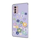 For Motorola Moto G42 Fresh Painted Leather Phone Case(Purple Floral) - 3