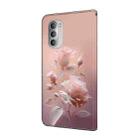 For Motorola Moto G51 Fresh Painted Leather Phone Case(Ceramic Flowers) - 3