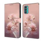 For Motorola Moto G60 Fresh Painted Leather Phone Case(Ceramic Flowers) - 1