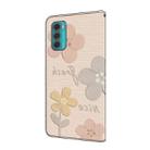 For Motorola Moto G60 Fresh Painted Leather Phone Case(Beige Flowers) - 3
