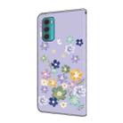 For Motorola Moto G60 Fresh Painted Leather Phone Case(Purple Floral) - 3