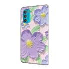 For Motorola Moto G71 5G Fresh Painted Leather Phone Case(Oil Painting Purple Flowers) - 3