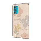 For Motorola Moto G71 5G Fresh Painted Leather Phone Case(Beige Flowers) - 3