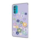 For Motorola Moto G71 5G Fresh Painted Leather Phone Case(Purple Floral) - 3