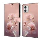 For Motorola Moto G73 Fresh Painted Leather Phone Case(Ceramic Flowers) - 1