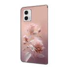 For Motorola Moto G73 Fresh Painted Leather Phone Case(Ceramic Flowers) - 3