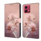 For Motorola Moto G84 Fresh Painted Leather Phone Case(Ceramic Flowers) - 1