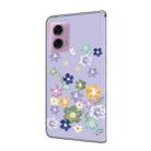 For Motorola Moto G24 Fresh Painted Leather Phone Case(Purple Floral) - 3