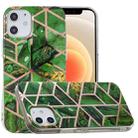 For iPhone 12 mini Plating Marble Pattern Soft TPU Protective Case(Green) - 1