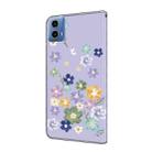 For Motorola Moto G34 Fresh Painted Leather Phone Case(Purple Floral) - 3