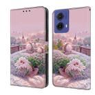 For Motorola Moto G85 Fresh Painted Leather Phone Case(Garden) - 1