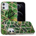 For iPhone 12 / 12 Pro Plating Marble Pattern Soft TPU Protective Case(Green) - 1