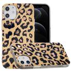 For iPhone 12 / 12 Pro Plating Marble Pattern Soft TPU Protective Case(Leopard) - 1