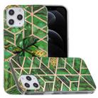 For iPhone 12 / 12 Pro Plating Marble Pattern Soft TPU Protective Case(Green) - 1