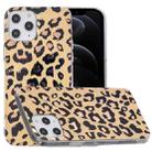 For iPhone 12 / 12 Pro Plating Marble Pattern Soft TPU Protective Case(Leopard) - 1