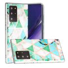 For Samsung Galaxy Note20 Ultra Plating Marble Pattern Soft TPU Protective Case(Green White) - 1