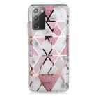 For Samsung Galaxy Note20 Plating Marble Pattern Soft TPU Protective Case(Pink) - 1