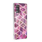 For Samsung Galaxy Note20 Plating Marble Pattern Soft TPU Protective Case(Purple) - 3