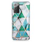 For Samsung Galaxy Note20 Plating Marble Pattern Soft TPU Protective Case(Green White) - 2
