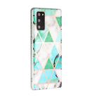 For Samsung Galaxy Note20 Plating Marble Pattern Soft TPU Protective Case(Green White) - 3