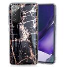 For Samsung Galaxy Note20 Plating Marble Pattern Soft TPU Protective Case(Black Gold) - 1