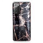 For Samsung Galaxy Note20 Plating Marble Pattern Soft TPU Protective Case(Black Gold) - 2